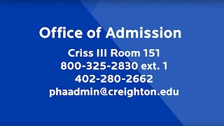 Creighton University School of Pharmacy and Health ProfessIons Office of Admission - Interview Day.