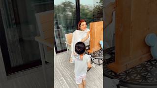 Actress Pranitha Subhash Painting Art With Her Child