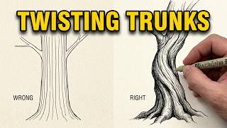 How to Draw Twisting & Curving Tree Trunks | Pen & Ink Drawing Tutorial