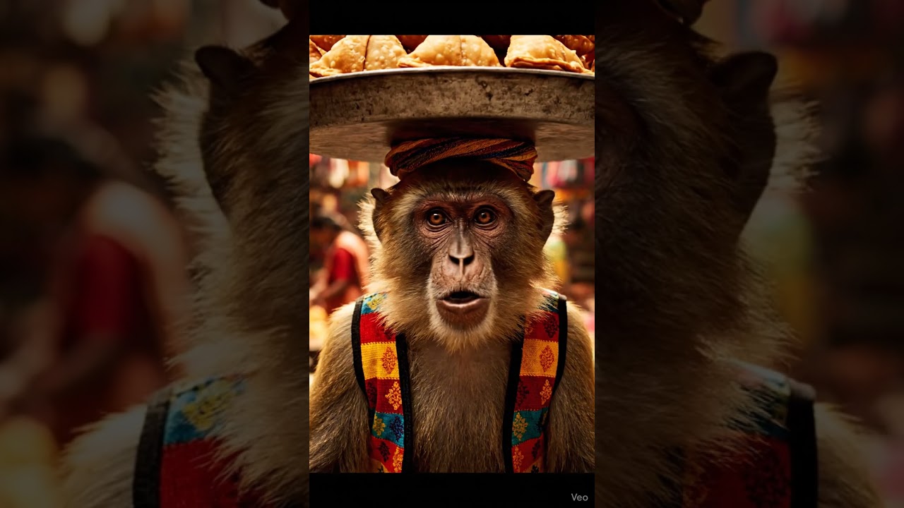 Monkey Selling Samosas in the Market 🍴 | “Poverty Teaches Everything” Vlog