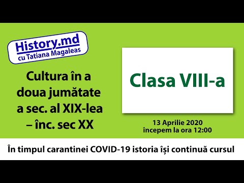 Cultura în a doua jumătate a sec. al XIX-lea – înc. sec XX