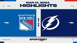 NHL Highlights | Rangers vs. Lightning - March 14, 2024