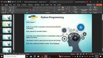 Python L84  in Tamil, This video explains SciPY Lesson 1,Non Tech People can understand well.
