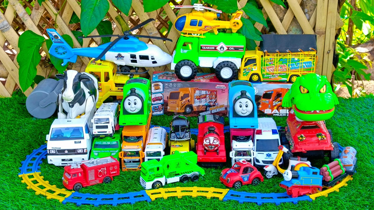 Mobil Mainan Truk Oleng, Mobil Truk Tangki, Mobil Truk Pasir, Mobil Truk Molen, Mobil Polisi, Tayo39
