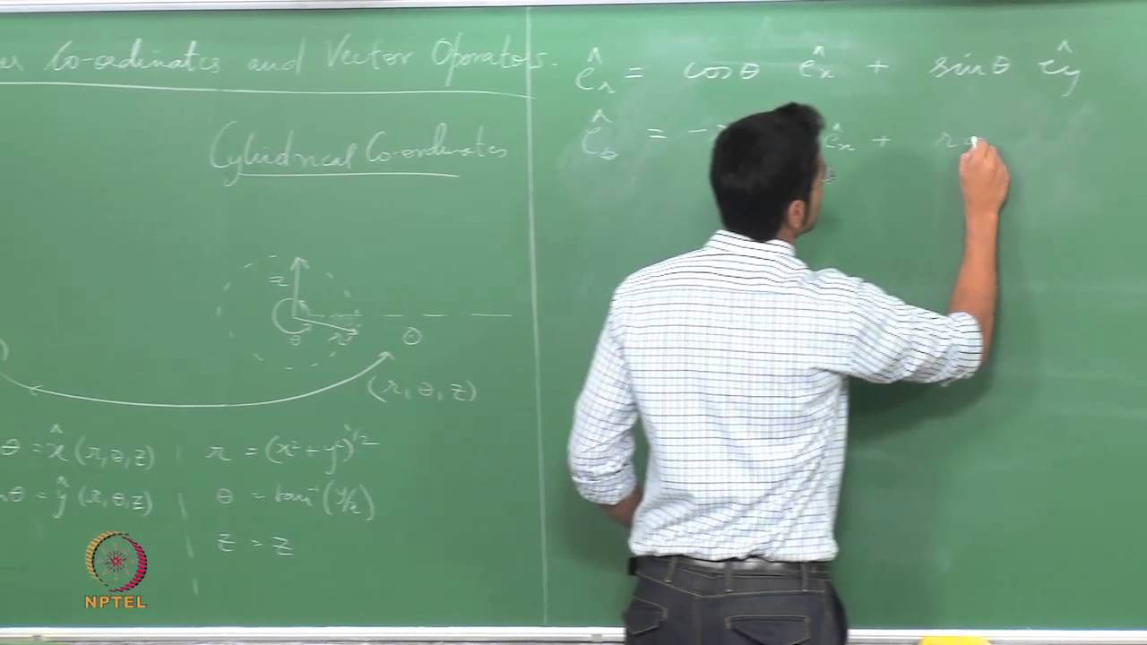 Mod-01 Lec-10 Vector operations in general orthogonal coordinates: Grad., Div., Lapacian