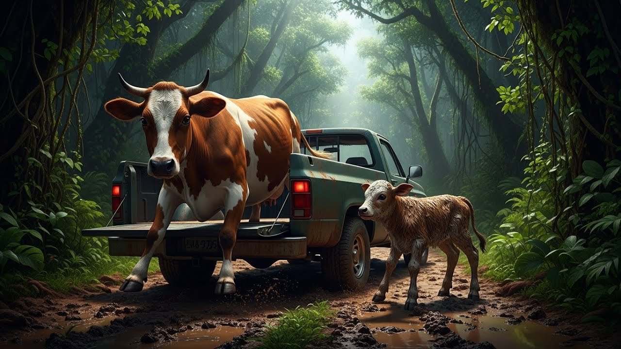 Abandonaron a una VACA y su TERNERO en la selva... hasta que un niño desconocido lo cambió todo...