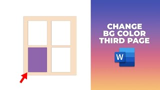 How to change background color in word on third page