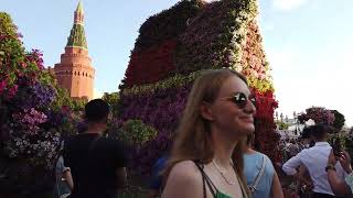 Москва Охотный ряд Цветочный Джем 2022 walking in moscow