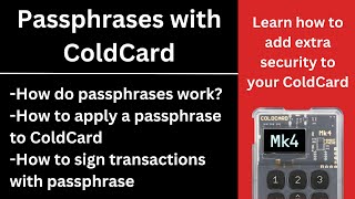 How to use passphrases with ColdCard | The ColdCard Guides