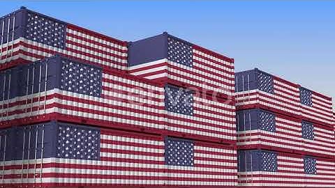 Container Terminal Full of Containers with Flag of the USA | Motion Graphics - Envato elements