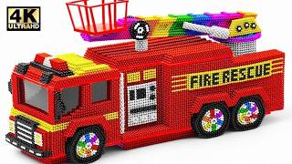 DIY: How to Make Rainbow a Fire Truck From Colorful Magnetic Balls | Satisfying Magnetic Balls ASMR