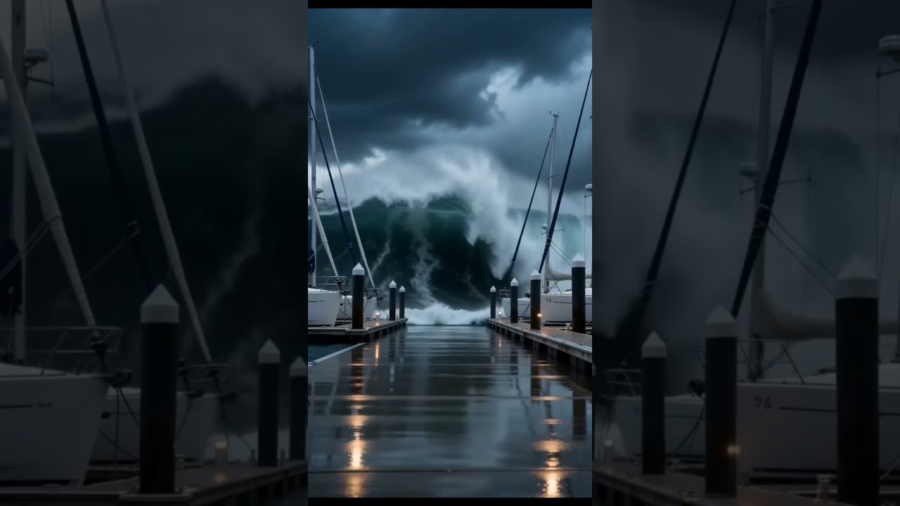 From calm sunset to sudden storm at the harbor! 🌅🌩️ #sevenseas #atolls #goldensands #hanifarubay