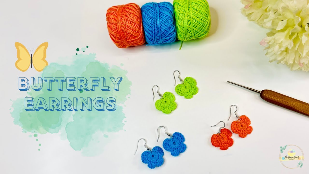 Butterfly Crochet Earrings | Easy Crochet Earrings