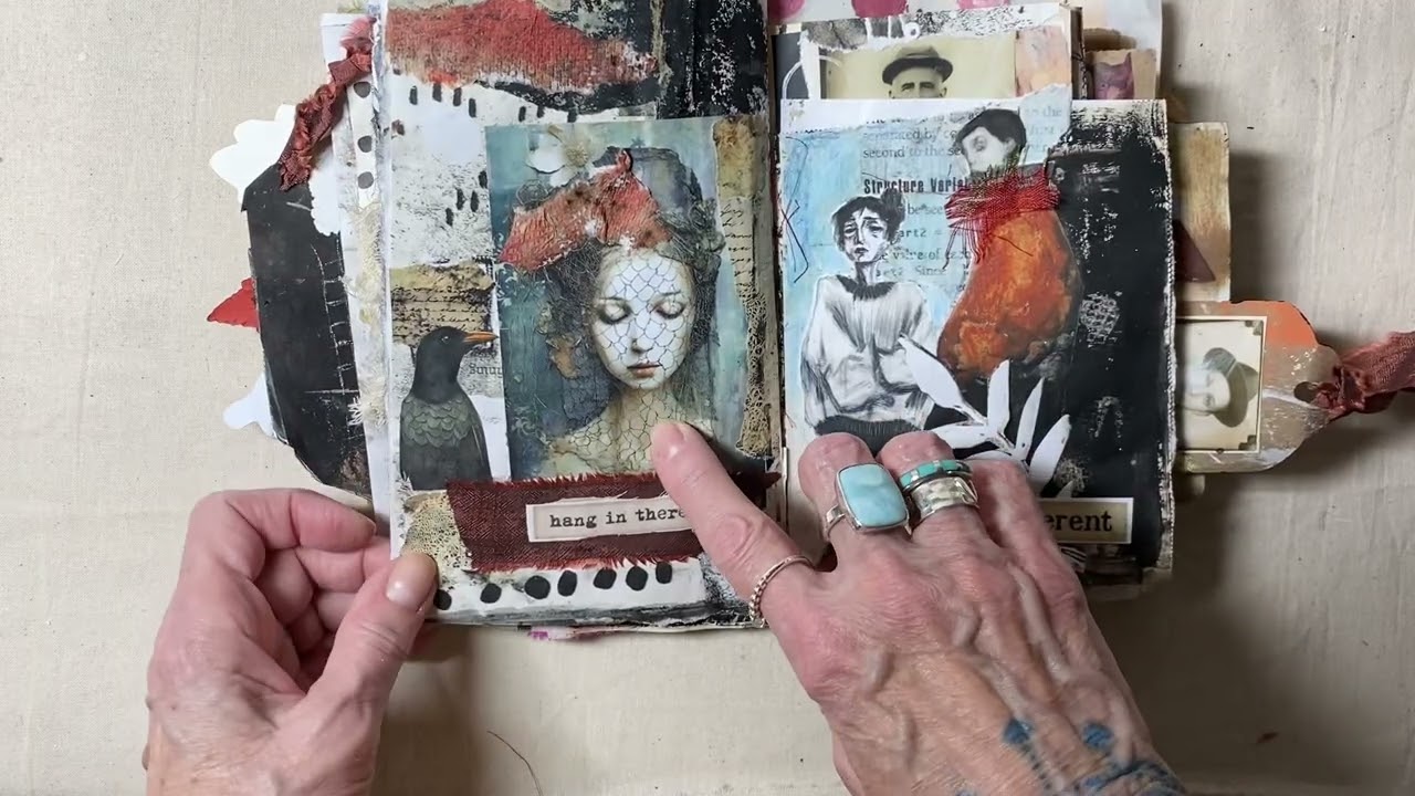 More progress in my grungy art journal 🥰