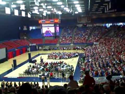 Intros at Lute Olson Retirement Ceremony (court: Adrienne Mackey)
