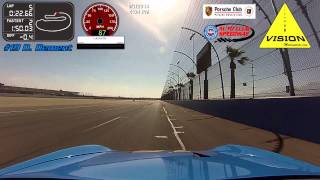 Dwain Dement racing the Vision Motorsports Porsche Boxster at Auto Club Speedway