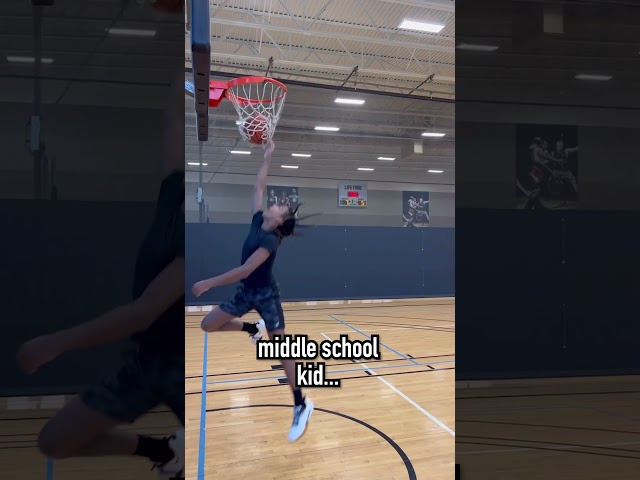 This 5'7 13 Year Old Can DUNK?! class=