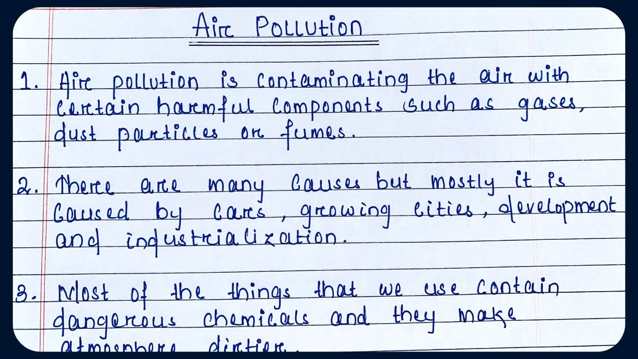 air pollution essay class 4
