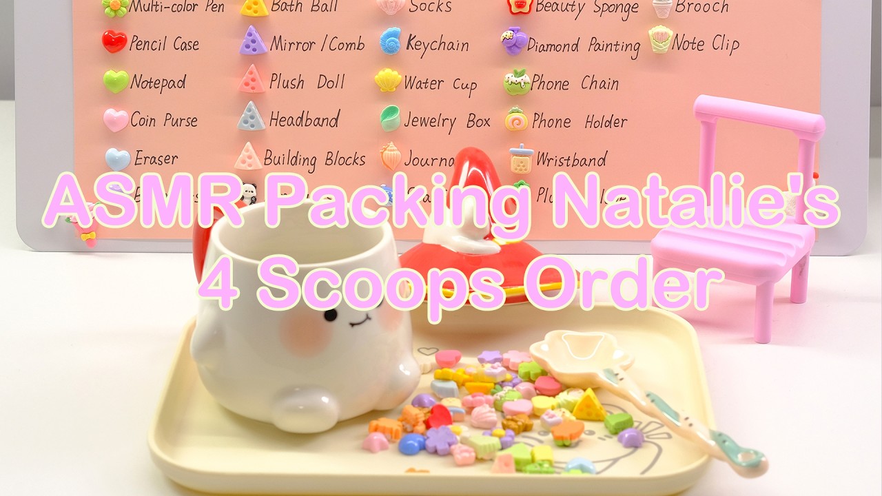 【Litebord Lucky Scoops】ASMR Packing Natalie's 4 Scoops Order
