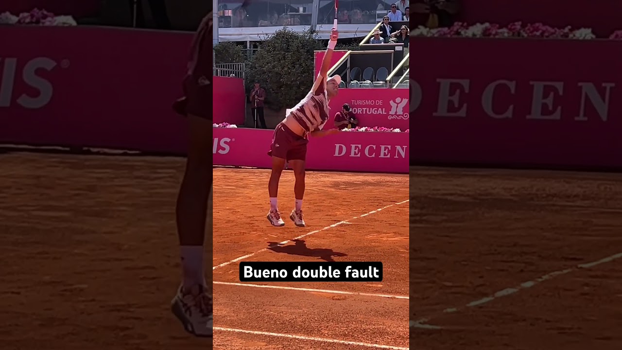 Bueno double fault vs Faria as Peruvian gets broken in Estoril Open Round of 16 clash #atp #atptour
