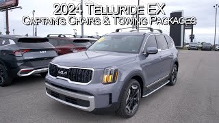 New Everlasting Silver 2024 Kia Telluride EX w/ Captain&#39;s Chairs &amp; Towing Packages at Parkside Kia