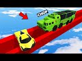 CHOP AND FROSTY THE BIGGEST MEGA RAMP CRASH GTA 5 RACE