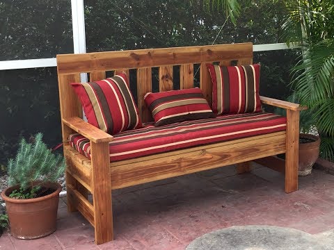 Upcycled Wood Outdoor Bench Garden Bench DIY 60 inch