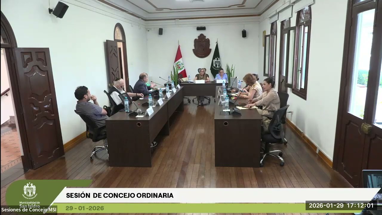 Sesión ordinaria de concejo 29.01.2026 Municipalidad de San Isidro