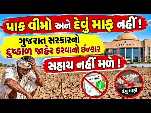 પાક વીમો અને દેવું માફ નહી મળે ગુજરાત સરકારનો દુષ્કાળ જાહેર કરવાનો ઈન્કાર || Pak Vima Yojana fail