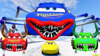 Epic Escape From The Lightning Mcqueen Monsters Eater Musicman Car Eater Mcqueen Vs Mcqueen