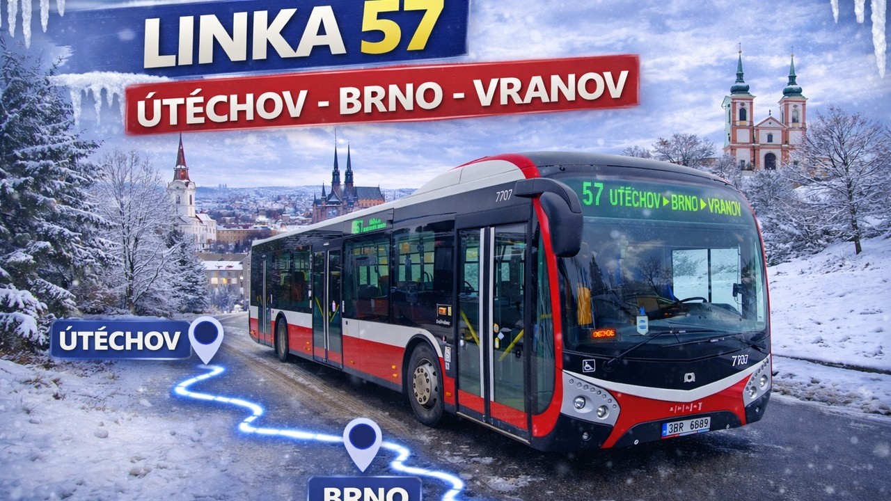 POV Linka 57 Útěchov Brno Vranov