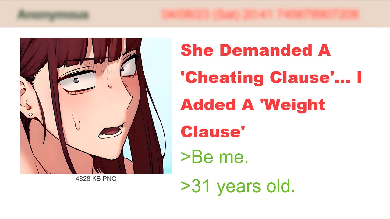 She Demanded A 'Cheating Clause'... I Added A 'Weight Clause'