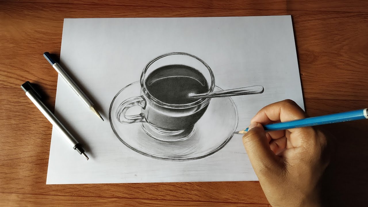 Cup Plate Drawing How To Draw Cup Plate Draw Cup Plate For Kids