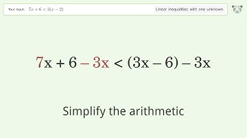 Solving Linear Inequalities: 7x+6 is Smaller Than 3(x-2)