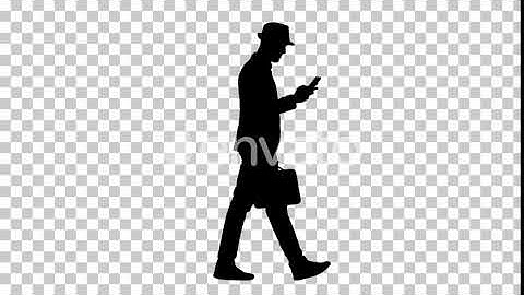 Silhouette man walking, Alpha Channel | Motion Graphics - Envato elements