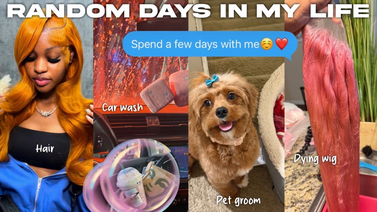 I Tried Ginger Hair 😅 | Car Wash, Starbucks Run, Puppy Grooming, Valentine’s Wig Dying💕, etc…