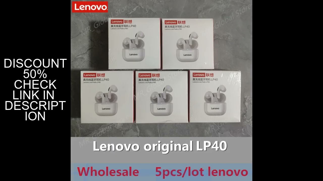 Lenovo LP40PRO/LP40 5pcs Wireless Earphone Bluetooth 5.0 Dual Stereo Noise Reduction Bass Touch Cont