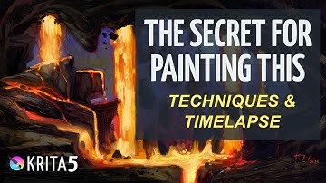 How to paint  ROCKS 🗿  and LAVA 🔥🔥🔥 with KRITA