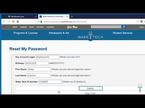 Resetting Your Blackboard Password