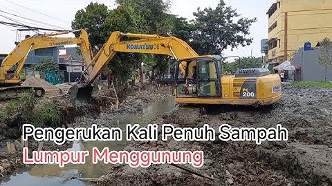Duet Excavator Berjibaku Keruk Sampah Dan Lumpur Kali Alinda #dedimulyadi #kdm