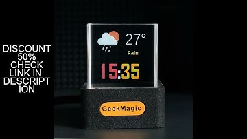 GeekMagic GIFTV Crystal Cube Photo Display Holographic Desktop Smart Weather Station Digital Clock w