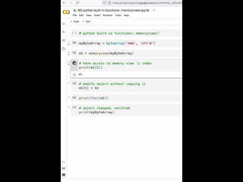 python built-in functions: memoryview() - YouTube