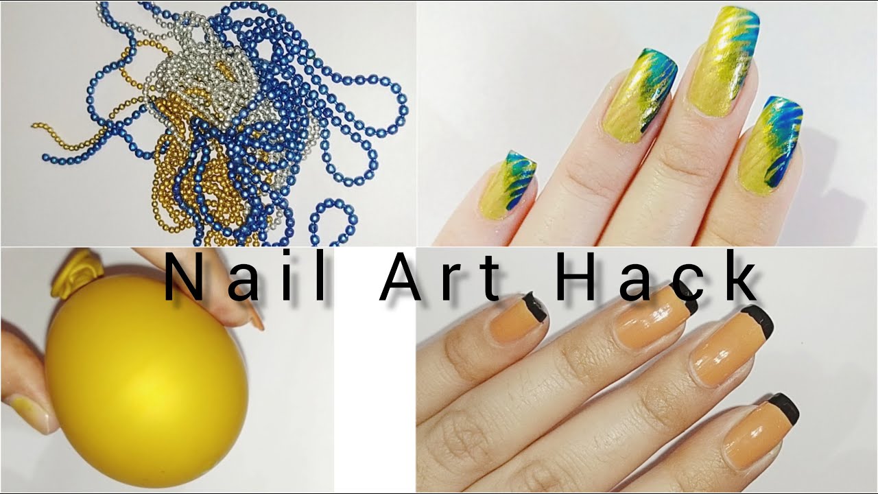 💅Easy nailart with chain & ballon🎈Nailart hacks  