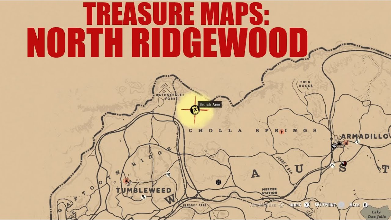 TREASURE MAPS North Ridgewood Red Dead Online Treasure Map Loot
