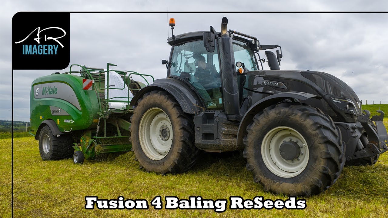 Valtra T174 Baling a Reseed | McHale Fusion 4 Pro with Terra Drive