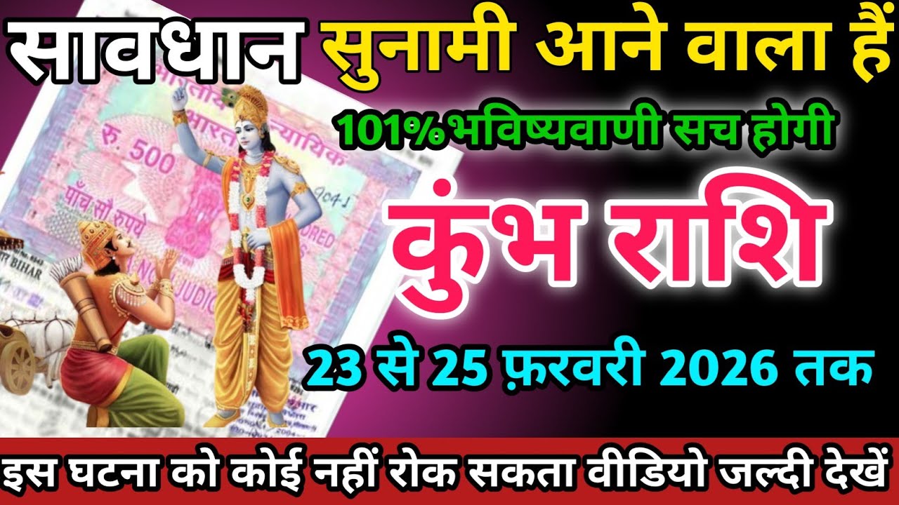 कुंभ राशि वालों 23 से 25 फ़रवरी 2026 को सुनामी आने वाला है सावधान।Kumbh Rashi 
