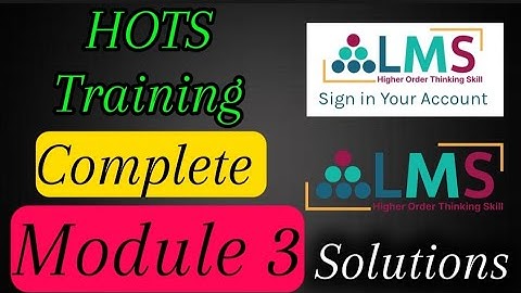 HOTS training Complete Module 3 Solutions