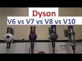 Dyson Comparison V6 vs V7 vs V8 vs V10