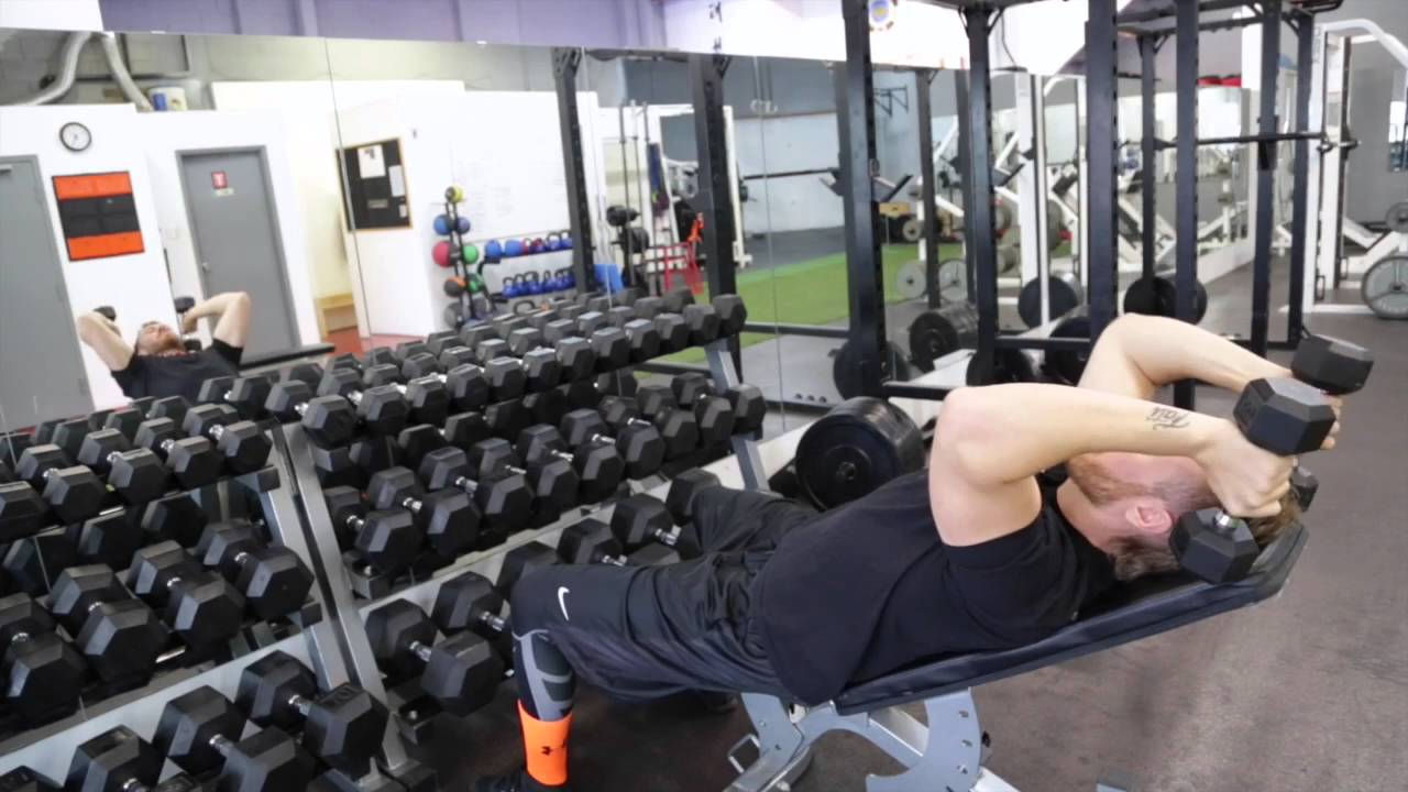 Dumbbell Tricep Extension On Incline Bench Youtube