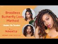 Braidless Butterfly Locs Method | Easier, No Tension Pain feat. Twisted Up Springy Afro Twist 24"